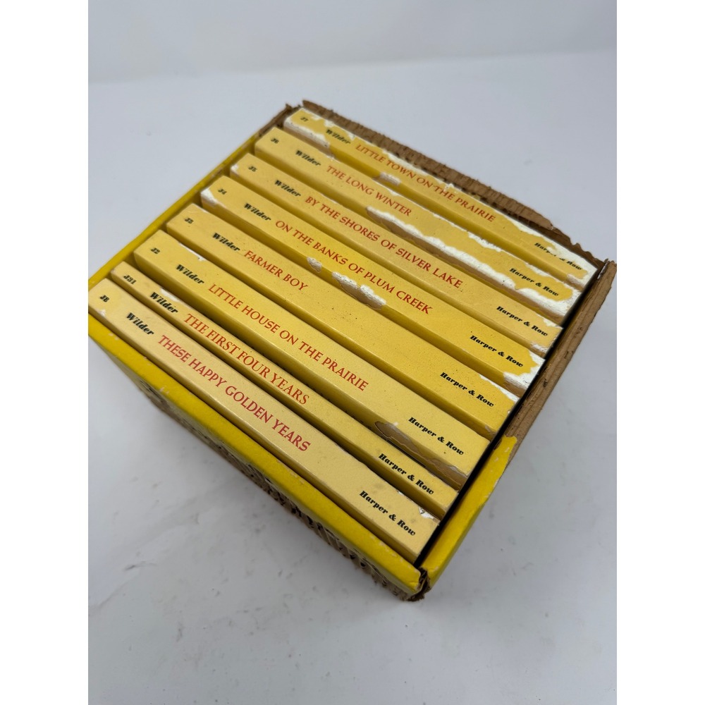 Little House on the Prairie 9 Book Box Set Laura Ingalls Wilder Vintage Paper